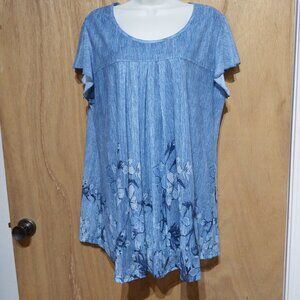 Women's tunic shirt with ruffle sleeves, size XXL